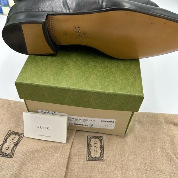 Men’s Gucci, bamboo horse bit leather loafers size 13 made in Italy - Picture 5 of 12